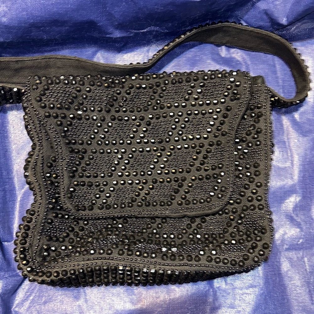 Vintage Stein Black Beaded Women's Bag